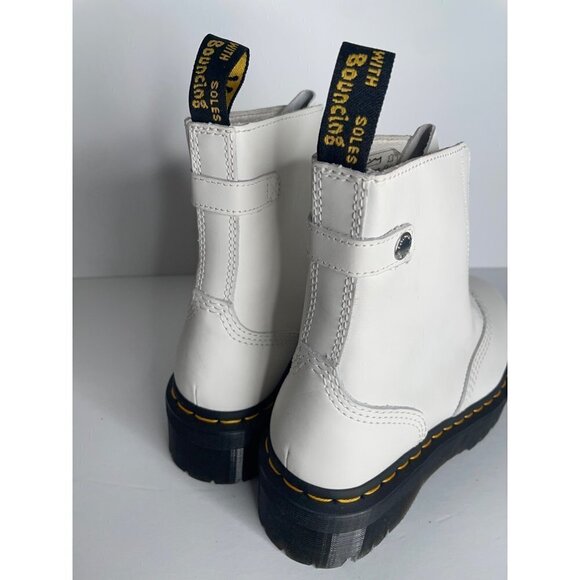 Doc Dr. Martens Jetta Zipped Leather Platform Boot in White Size 41 US 9 NEW - Picture 4 of 7
